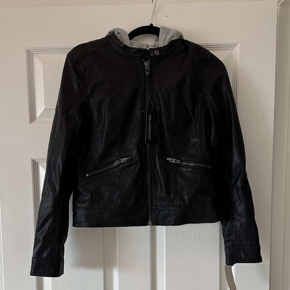 Blank NYC Black Jacket with Gray detachable hood